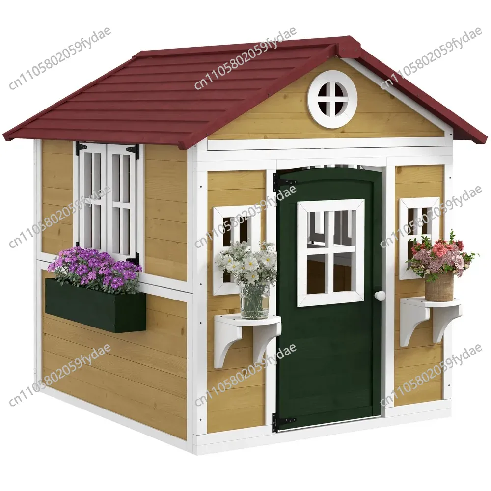 Kids Outdoor Playhouse - Drewniany domek dla dzieci na zewnątrz,