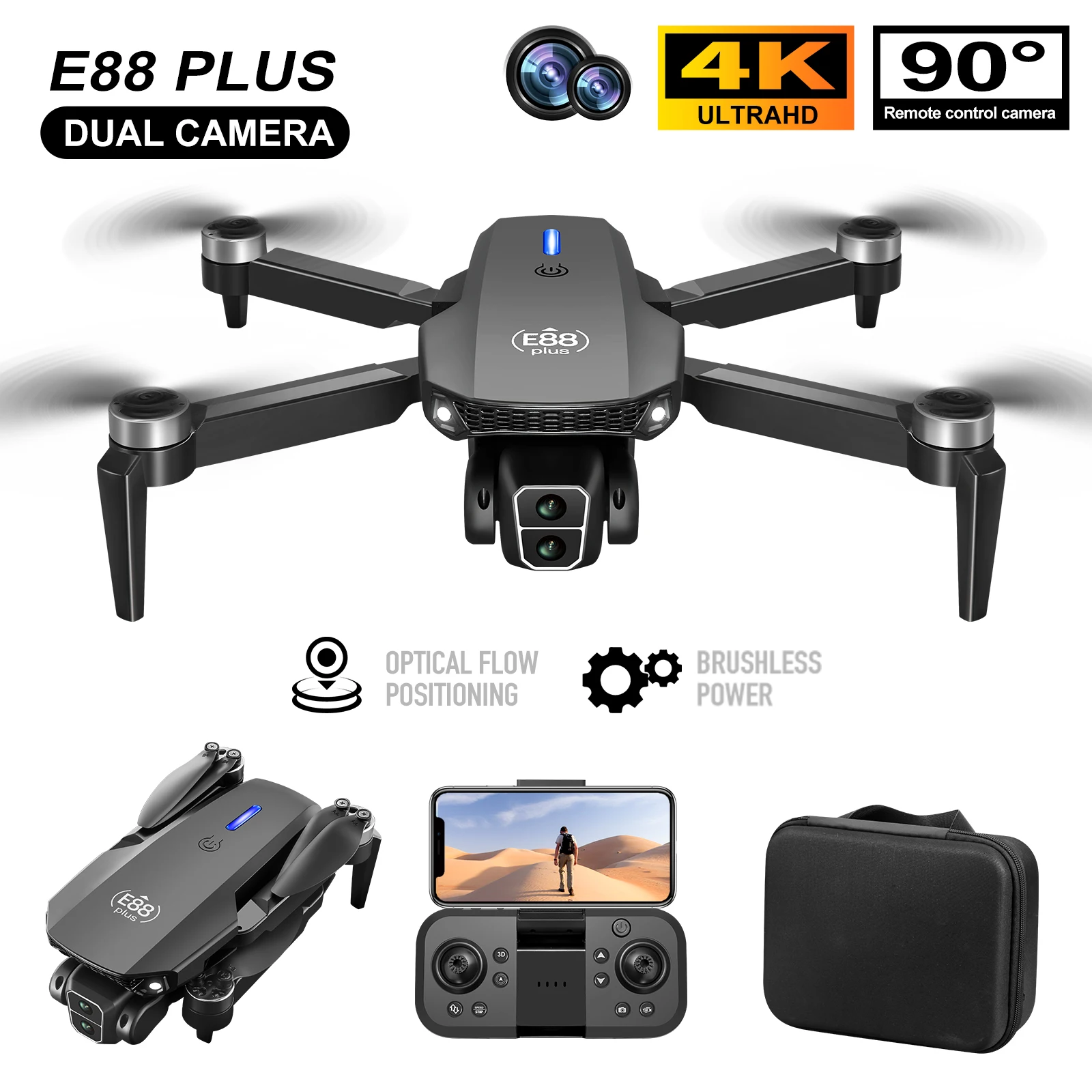Kids Outdoor Toy Storage - Nowy dron E88 Plus Quadcopter: 90