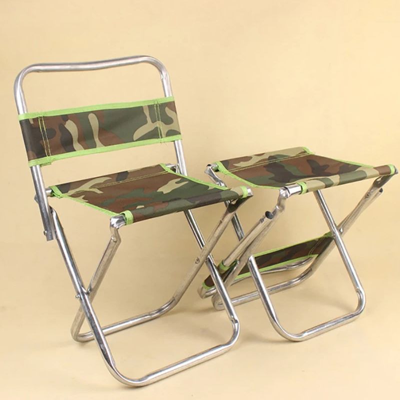 Kids Outdoor Lounge Chair - Składane krzesło kamuflażowe z oparciem 46x29x29cm,