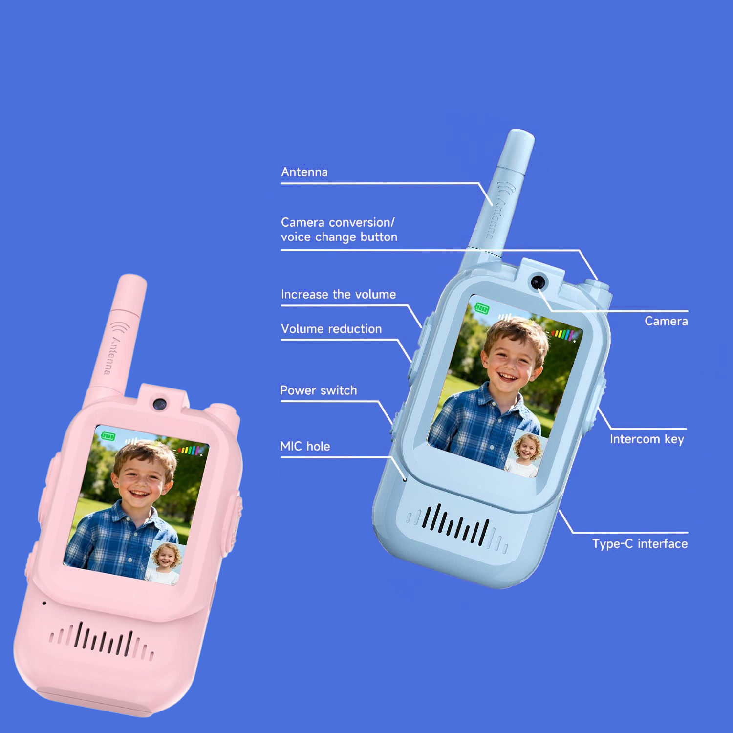 Kids Outdoor Voices - Dwupakowe zestawy walkie-talkie dla dzieci z
