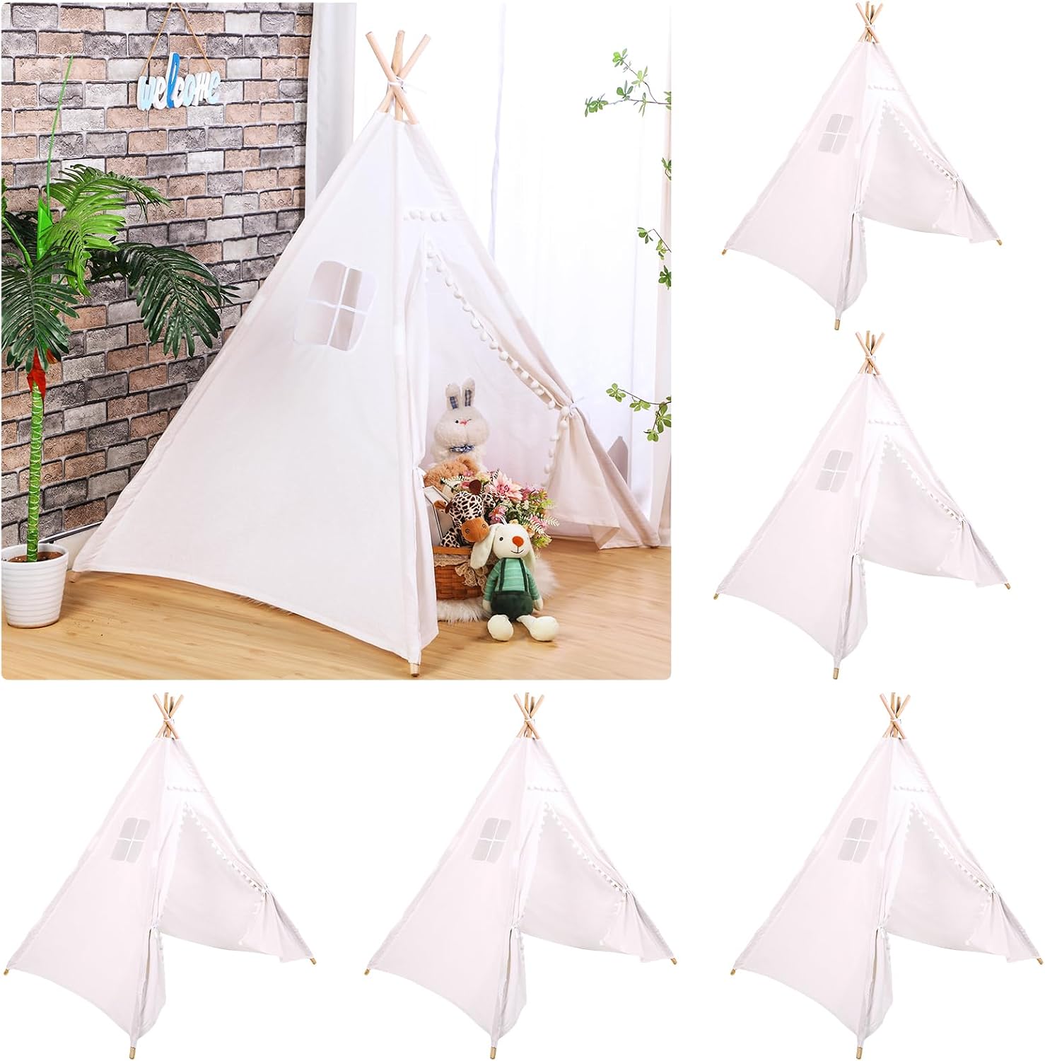 Kids Outdoor Teepee - Windyun 6 szt. dziecięcy namiot teepee