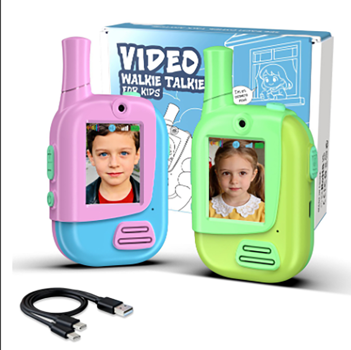 Kids Outdoor Voices - Zestaw 2 ładowalnych radiotelefonów dla dzieci