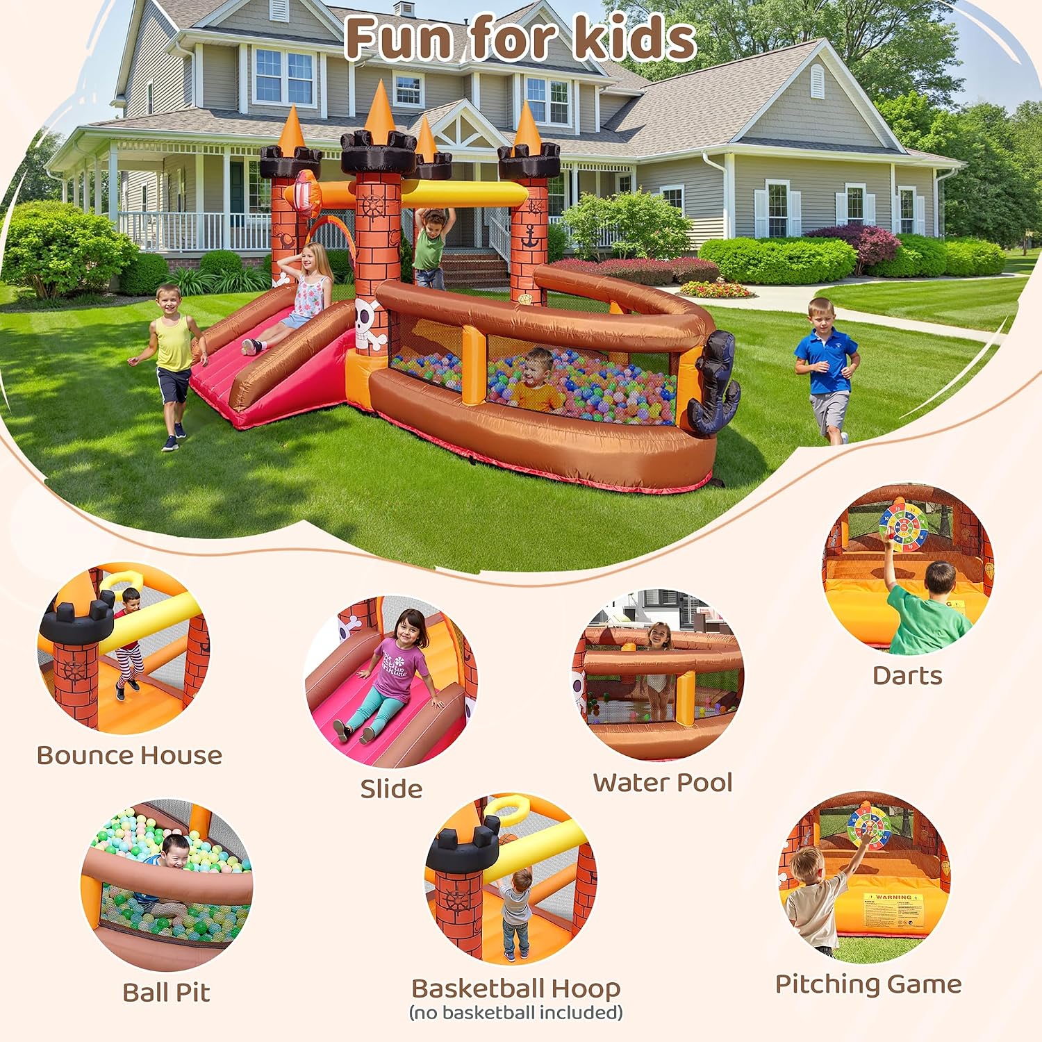 Nadmuchiwany zamek do skakania – Kids Outdoor Jumping Castle recenzja i cena
