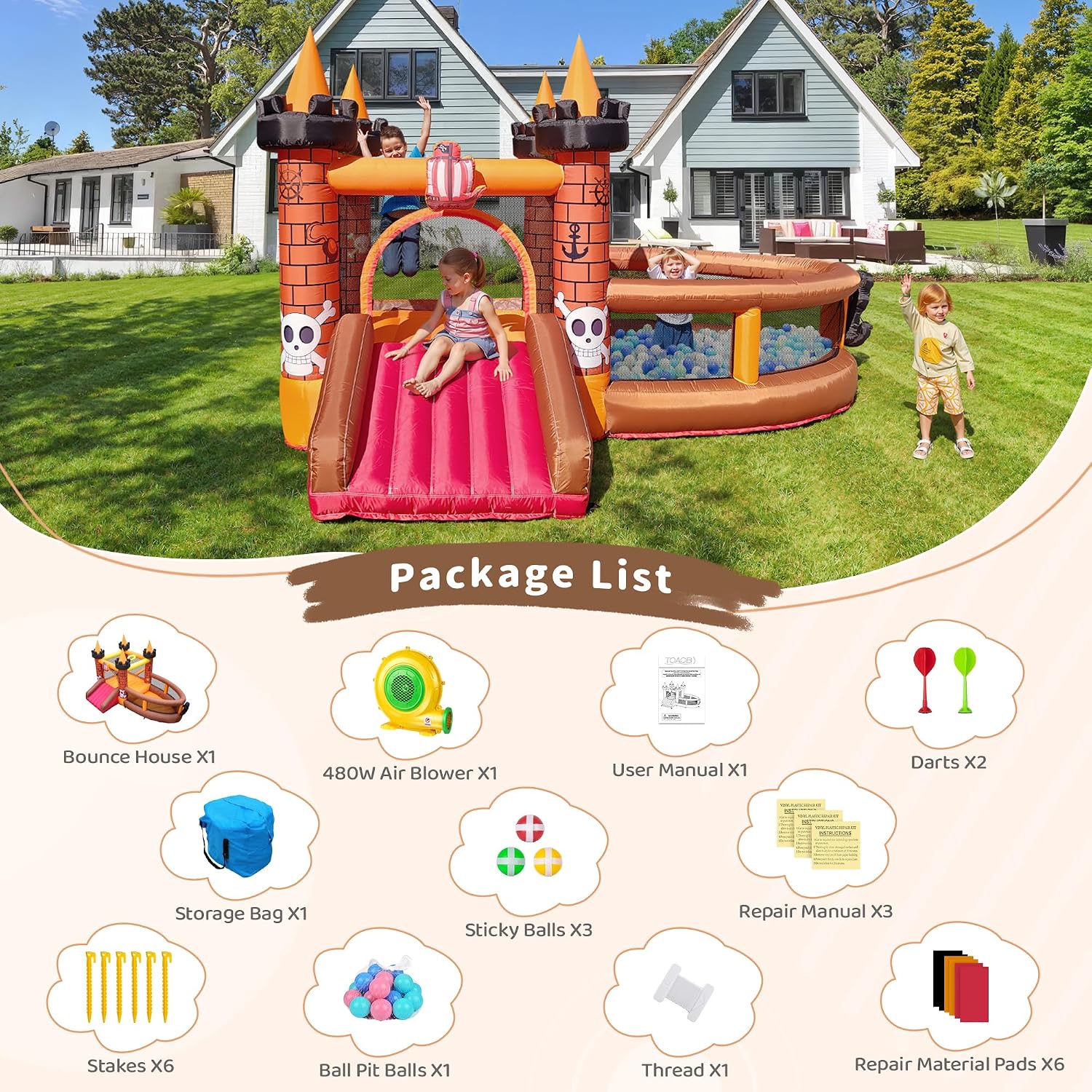 Nadmuchiwany zamek do skakania – Kids Outdoor Jumping Castle recenzja i cena