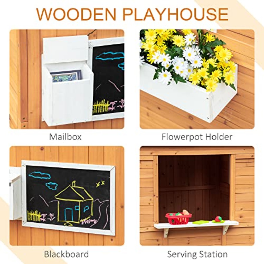 Drewniany domek do zabawy dla  – Kids Outdoor Playhouse recenzja i cena