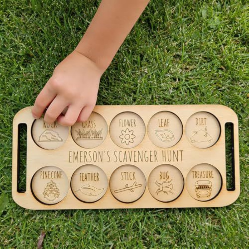 Przenośna drewniana tablica do – Kids Outdoor Scavenger Hunt recenzja i cena