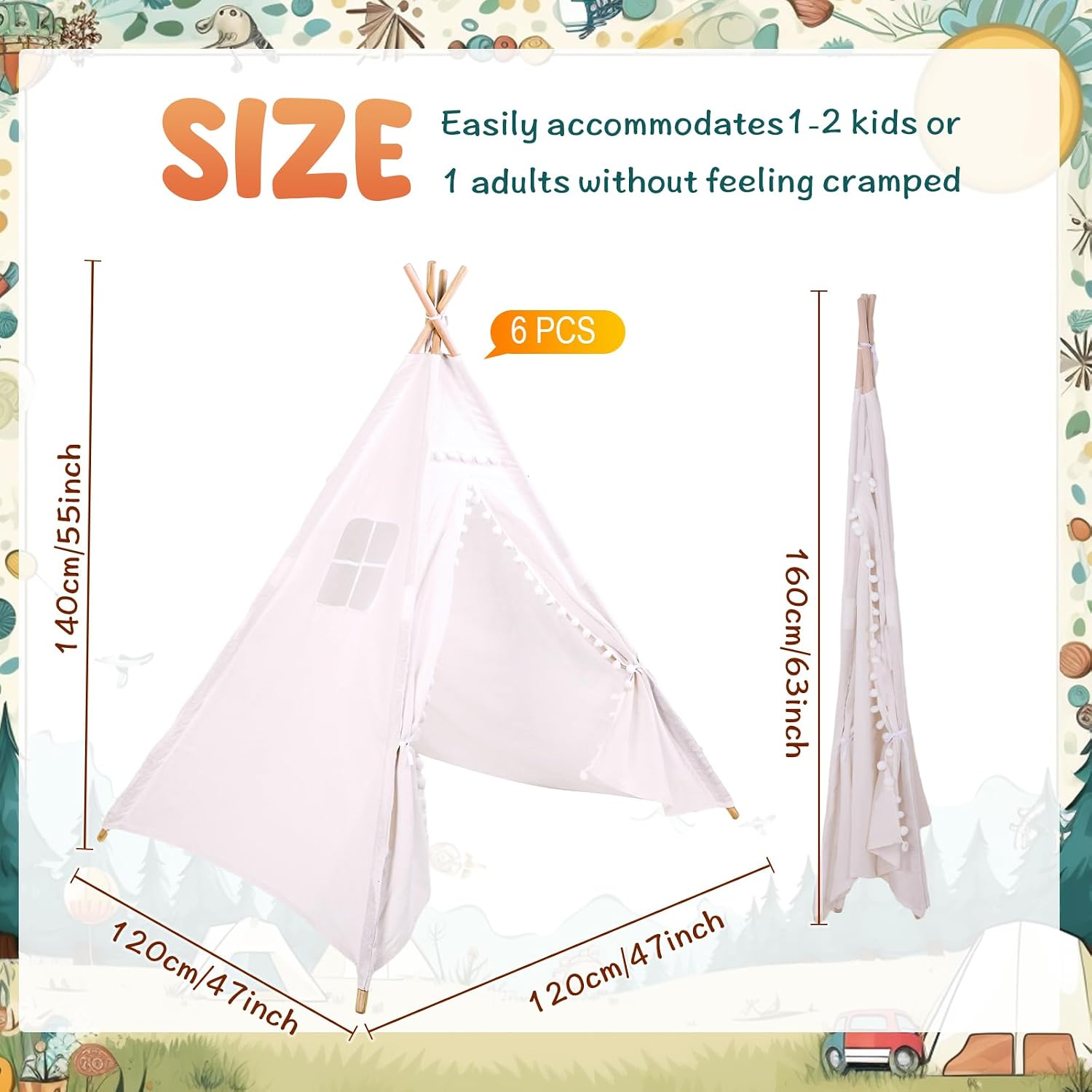 Windyun 6 szt. dziecięcy namio – Kids Outdoor Teepee recenzja i cena