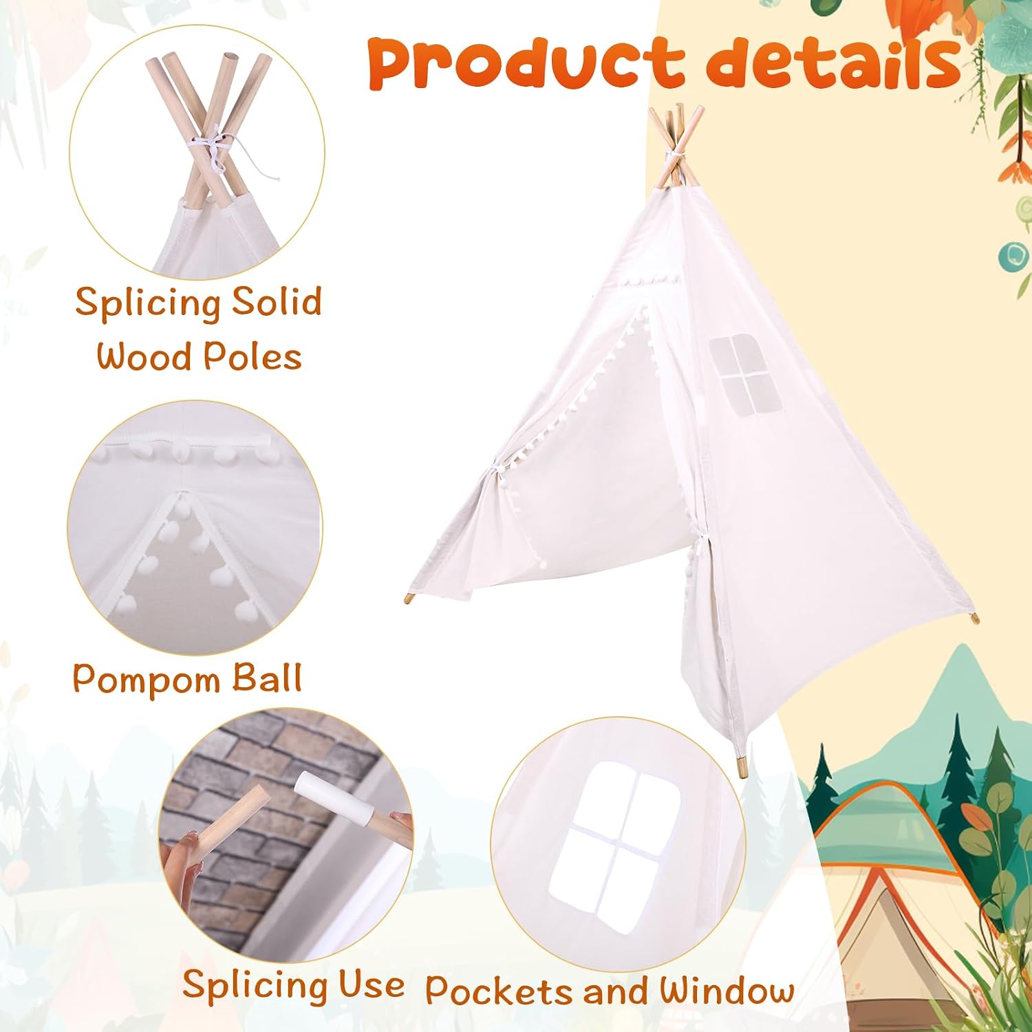 Windyun 6 szt. dziecięcy namio – Kids Outdoor Teepee recenzja i cena