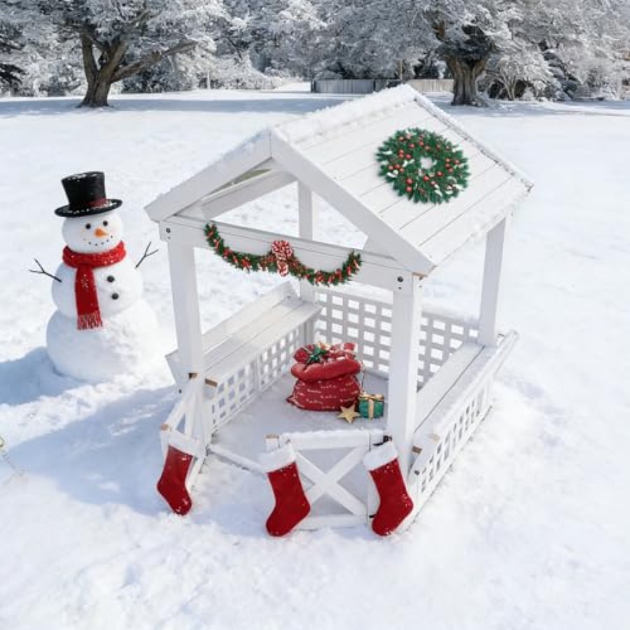 Drewniany domek do zabawy dla  – Kids Outdoor Playhouse recenzja i cena