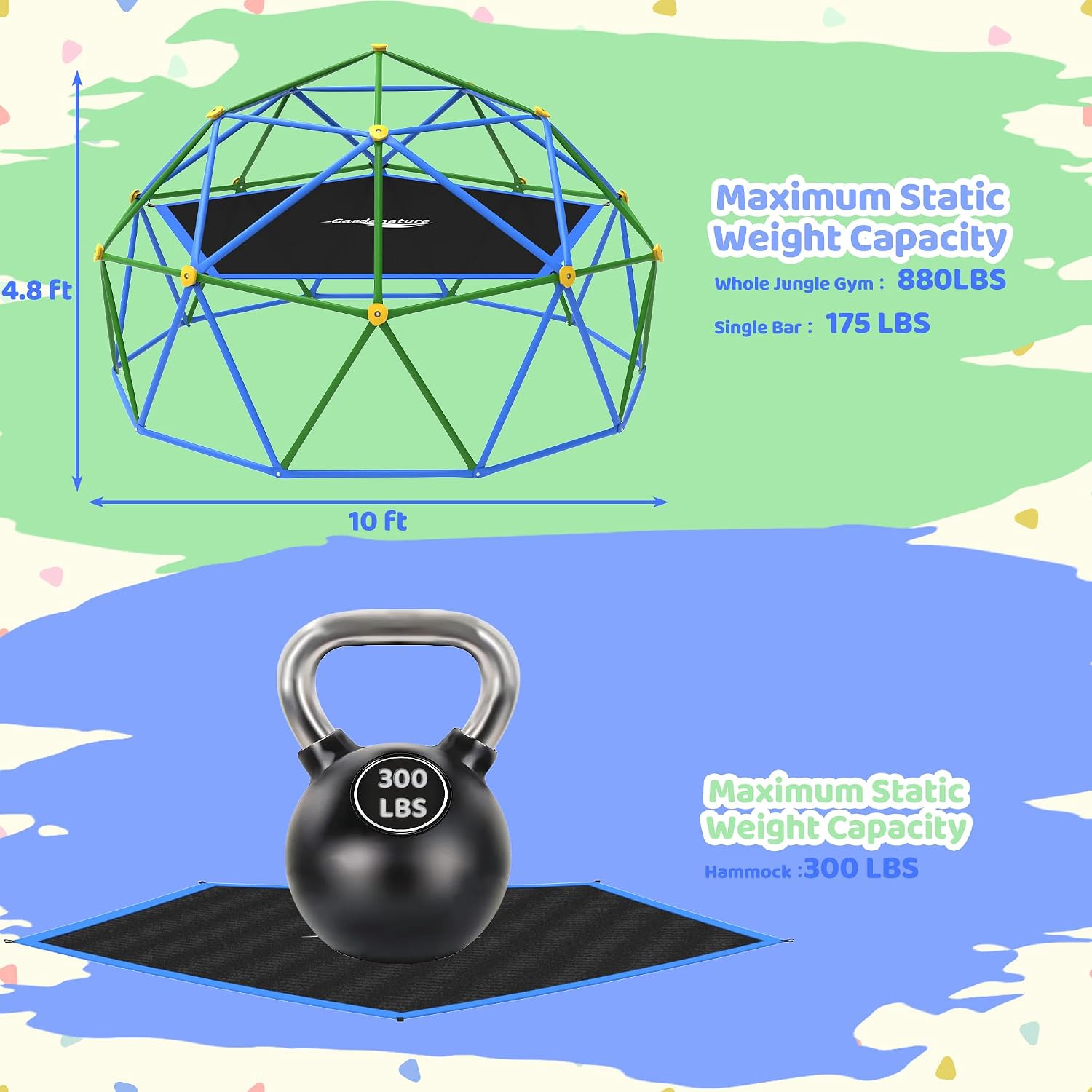 Kopuła wspinaczkowa 3m z hamak – Kids Outdoor Dome Climber recenzja i cena