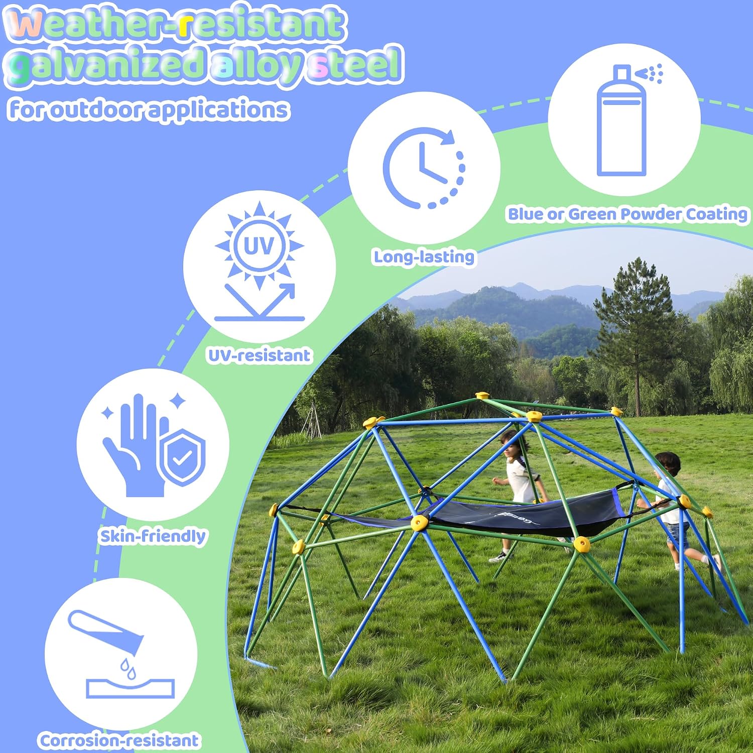 Kopuła wspinaczkowa 3m z hamak – Kids Outdoor Dome Climber recenzja i cena