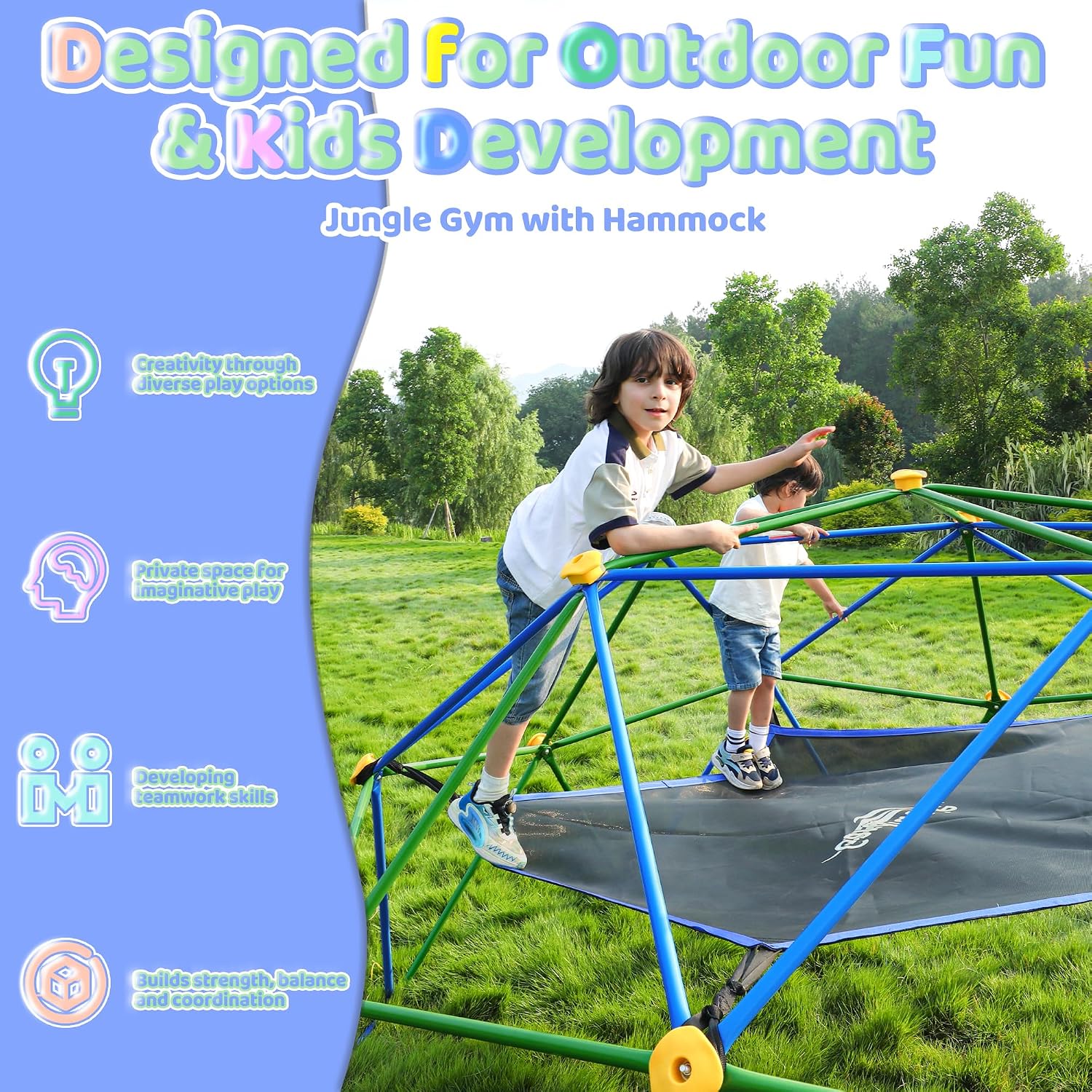 Kopuła wspinaczkowa 3m z hamak – Kids Outdoor Dome Climber recenzja i cena