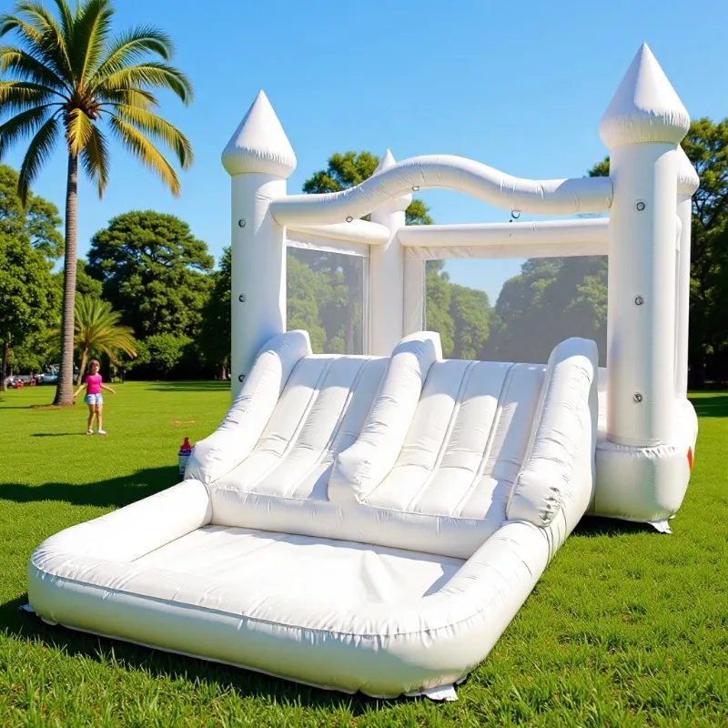 Gigantyczny biały dmuchany zam – Kids Outdoor Jumping Castle recenzja i cena